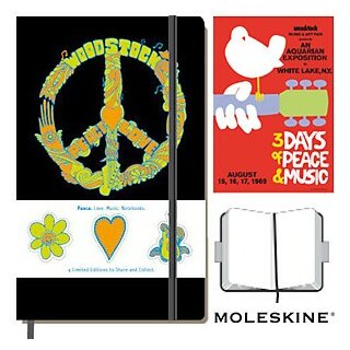 Moleskine Woodstock Notizbuch Peace A5 blanko, Limited Edition